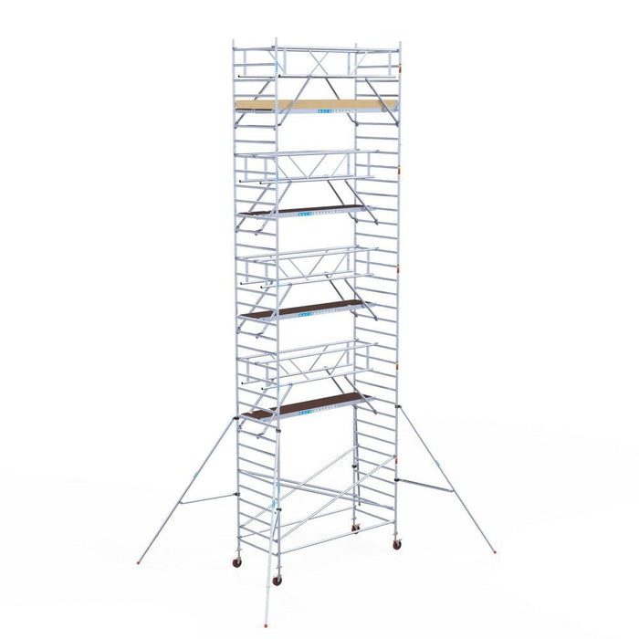 Rollgerüst Euroscaffold Basic Plus 135x305 11,2m Arbeitshöhe freistehend mit Carbonplattform - Gerüstexpress.de