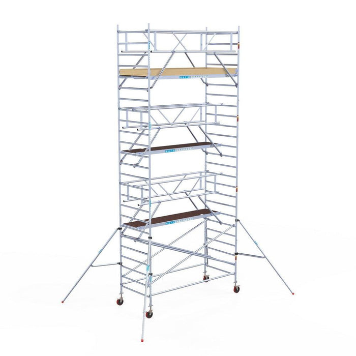 Rollgerüst Euroscaffold Basic Plus 135x305 8,2m Arbeitshöhe freistehend mit Carbonplattform - Gerüstexpress.de