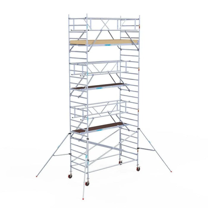 Rollgerüst Euroscaffold Basic Plus 135x305 8,2m Arbeitshöhe freistehend mit Carbonplattform - Gerüstexpress.de