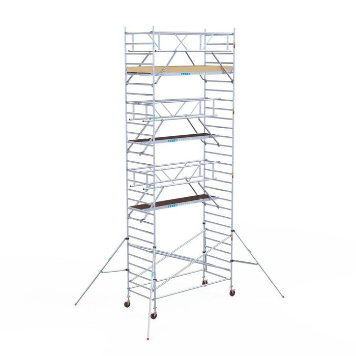Rollgerüst Euroscaffold Basic Plus 135x305 9,2m Arbeitshöhe freistehend mit Carbonplattform - Gerüstexpress.de