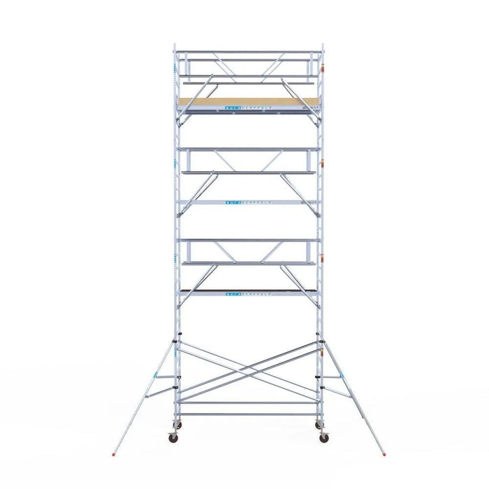 Rollgerüst Euroscaffold Basic Plus 135x305 9,2m Arbeitshöhe freistehend mit Carbonplattform - Gerüstexpress.de