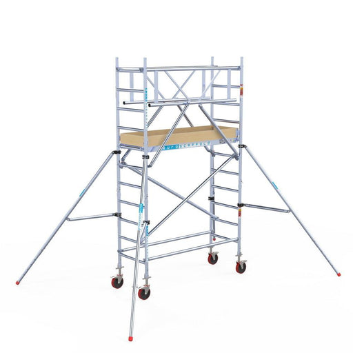 Rollgerüst Euroscaffold Basic Plus 75x190 4,2m Arbeitshöhe freistehend mit Carbonplattform - Gerüstexpress.de