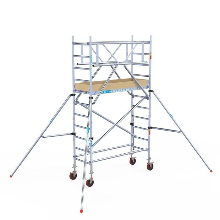 Rollgerüst Euroscaffold Basic Plus 75x190 4,2m Arbeitshöhe freistehend mit Carbonplattform - Gerüstexpress.de