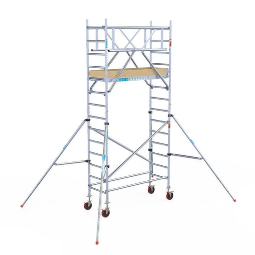 Rollgerüst Euroscaffold Basic Plus 75x190 5,2m Arbeitshöhe freistehend mit Carbonplattform - Gerüstexpress.de