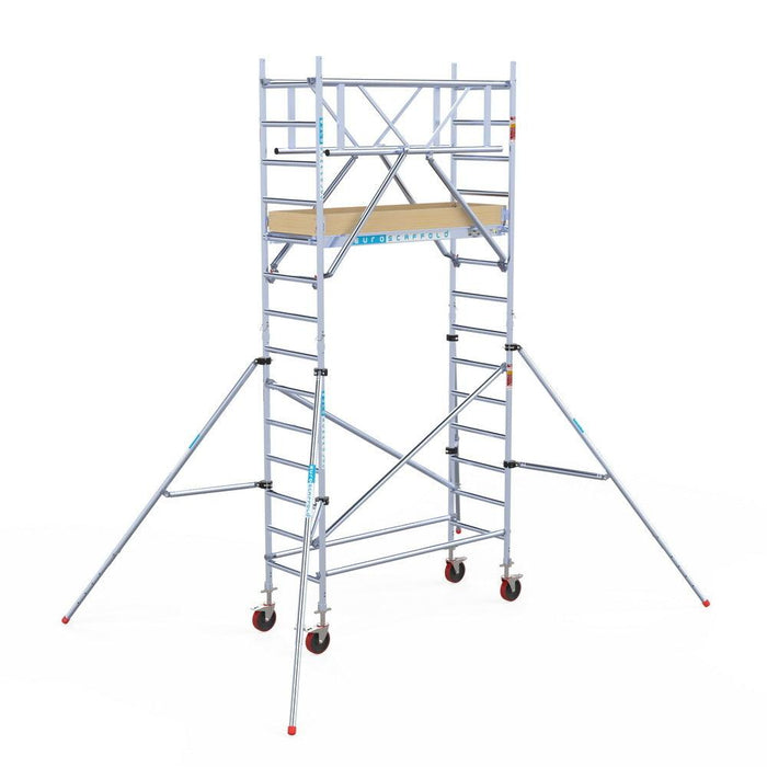 Rollgerüst Euroscaffold Basic Plus 75x190 5,2m Arbeitshöhe freistehend mit Carbonplattform - Gerüstexpress.de