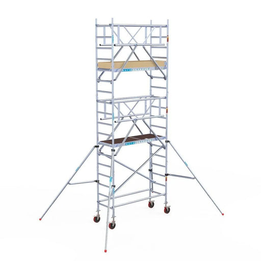 Rollgerüst Euroscaffold Basic Plus 75x190 6,2m Arbeitshöhe freistehend mit Carbonplattform - Gerüstexpress.de
