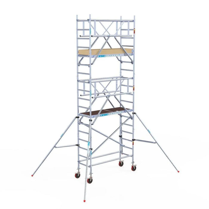 Rollgerüst Euroscaffold Basic Plus 75x190 6,2m Arbeitshöhe freistehend mit Carbonplattform - Gerüstexpress.de