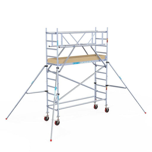 Rollgerüst Euroscaffold Basic Plus 75x250 4,2m Arbeitshöhe freistehend mit Carbonplattform - Gerüstexpress.de