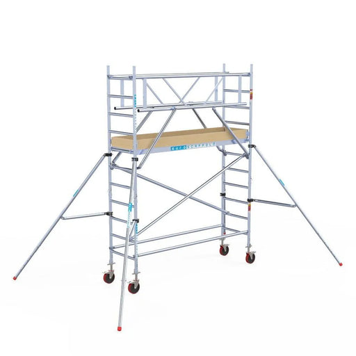 Rollgerüst Euroscaffold Basic Plus 75x250 4,2m Arbeitshöhe freistehend mit Carbonplattform - Gerüstexpress.de
