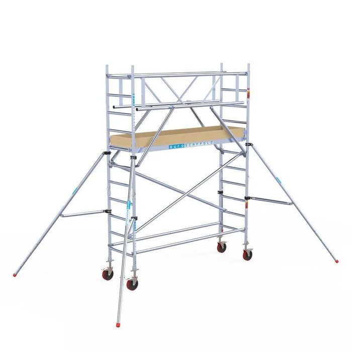Rollgerüst Euroscaffold Basic Plus 75x250 4,2m Arbeitshöhe freistehend mit Carbonplattform - Gerüstexpress.de