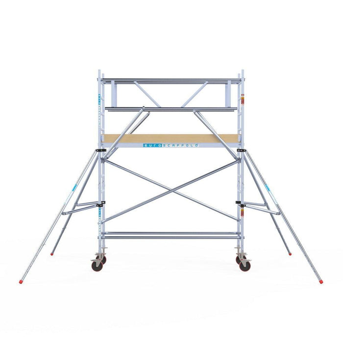 Rollgerüst Euroscaffold Basic Plus 75x250 4,2m Arbeitshöhe freistehend mit Carbonplattform - Gerüstexpress.de