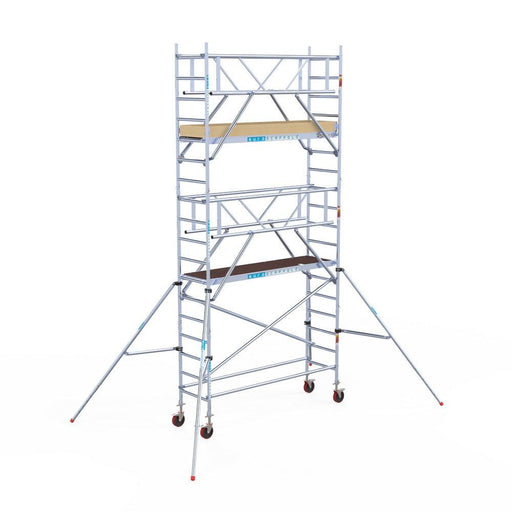 Rollgerüst Euroscaffold Basic Plus 75x250 6,2m Arbeitshöhe freistehend mit Carbonplattform - Gerüstexpress.de