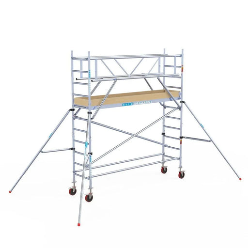 Rollgerüst Euroscaffold Basic Plus 75x305 4,2m Arbeitshöhe freistehend mit Carbonplattform - Gerüstexpress.de