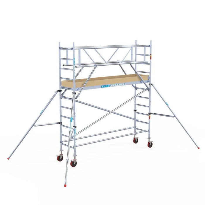 Rollgerüst Euroscaffold Basic Plus 75x305 4,2m Arbeitshöhe freistehend mit Carbonplattform - Gerüstexpress.de