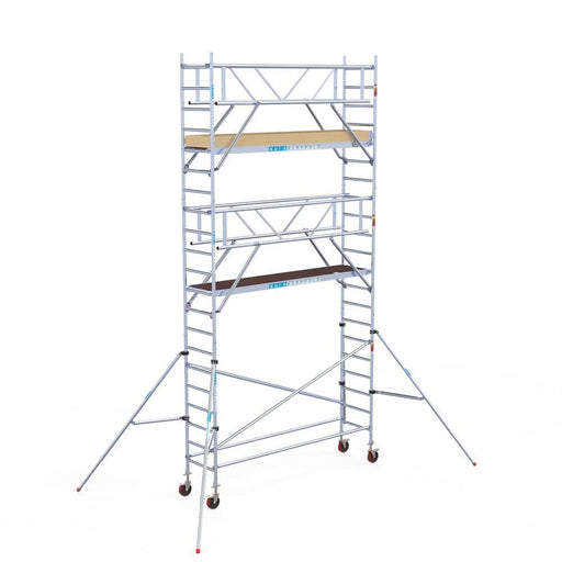 Rollgerüst Euroscaffold Basic Plus 75x305 7,2m Arbeitshöhe freistehend mit Carbonplattform - Gerüstexpress.de