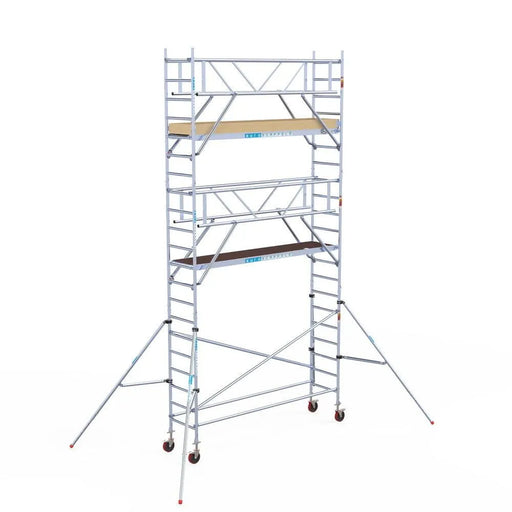 Rollgerüst Euroscaffold Basic Plus 75x305 7,2m Arbeitshöhe freistehend mit Carbonplattform - Gerüstexpress.de