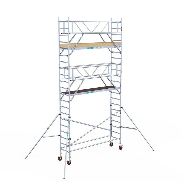 Rollgerüst Euroscaffold Basic Plus 75x305 7,2m Arbeitshöhe freistehend mit Carbonplattform - Gerüstexpress.de