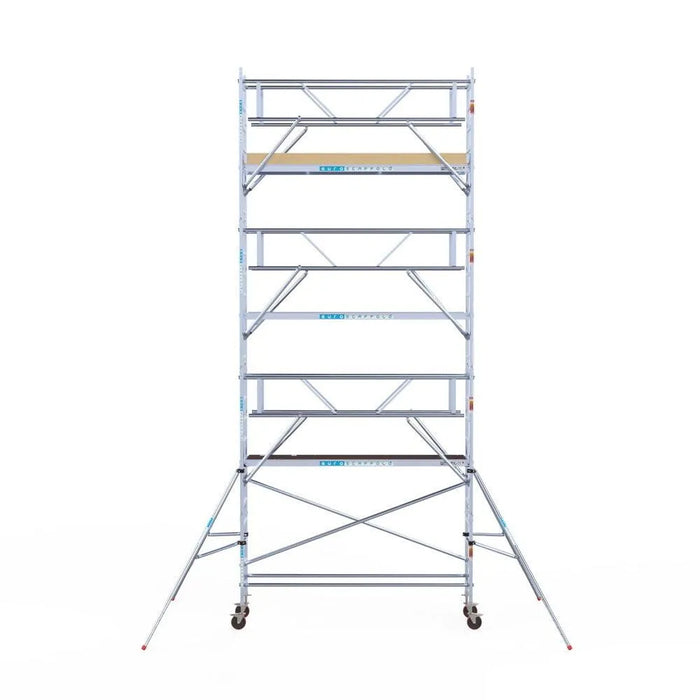 Rollgerüst Euroscaffold Basic Plus 75x305 8,2m Arbeitshöhe freistehend mit Carbonplattform - Gerüstexpress.de