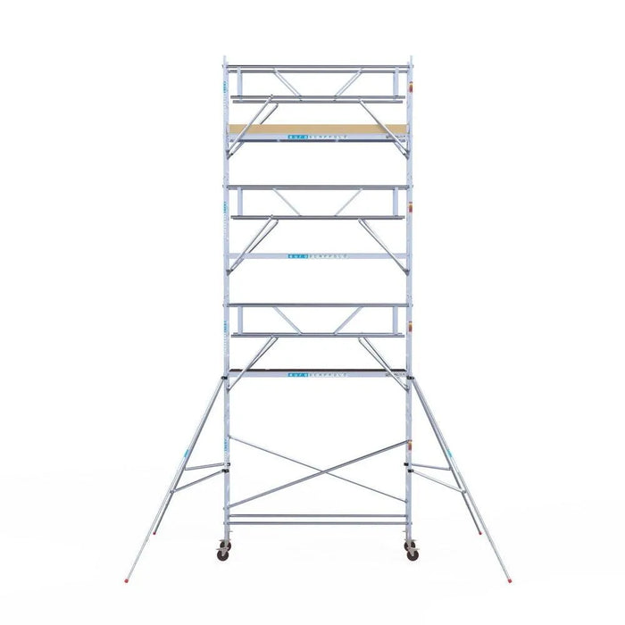 Rollgerüst Euroscaffold Basic Plus 75x305 9,2m Arbeitshöhe freistehend mit Carbonplattform - Gerüstexpress.de