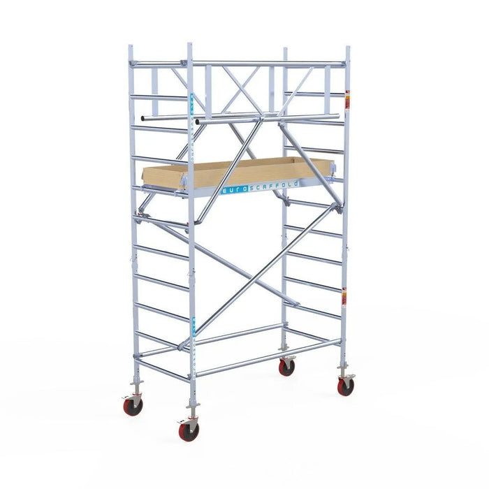 Rollgerüst Euroscaffold Basic Plus 90x190 4,2m Arbeitshöhe freistehend mit Carbonplattform - Gerüstexpress.de