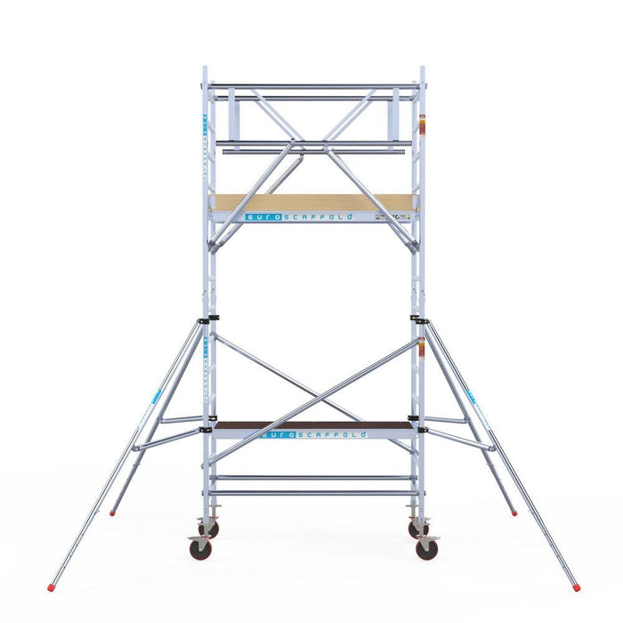 Rollgerüst Euroscaffold Basic Plus 90x190 5,2m Arbeitshöhe freistehend mit Carbonplattform - Gerüstexpress.de