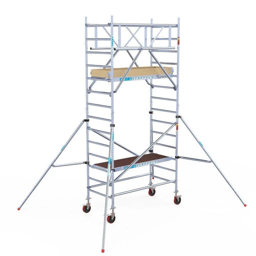 Rollgerüst Euroscaffold Basic Plus 90x190 5,2m Arbeitshöhe freistehend mit Carbonplattform - Gerüstexpress.de