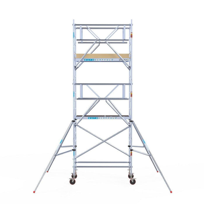 Rollgerüst Euroscaffold Basic Plus 90x190 6,2m Arbeitshöhe freistehend mit Carbonplattform - Gerüstexpress.de