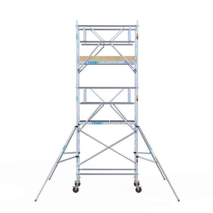 Rollgerüst Euroscaffold Basic Plus 90x190 6,2m Arbeitshöhe freistehend mit Carbonplattform - Gerüstexpress.de