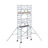 Rollgerüst Euroscaffold Basic Plus 90x190 6,2m Arbeitshöhe freistehend mit Carbonplattform