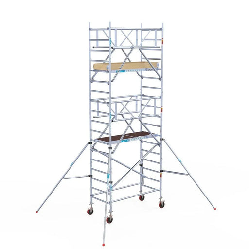 Rollgerüst Euroscaffold Basic Plus 90x190 6,2m Arbeitshöhe freistehend mit Carbonplattform - Gerüstexpress.de