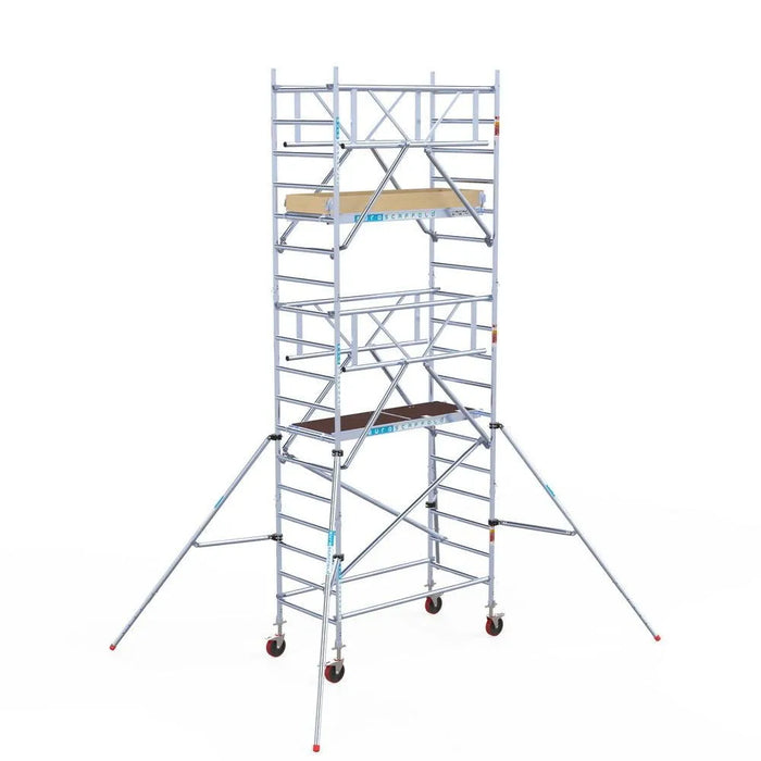 Rollgerüst Euroscaffold Basic Plus 90x190 6,2m Arbeitshöhe freistehend mit Carbonplattform - Gerüstexpress.de