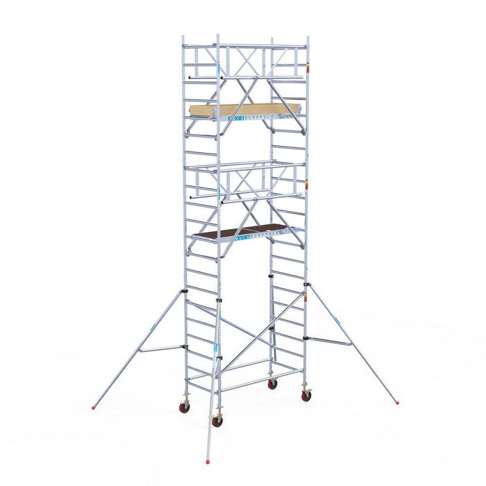 Rollgerüst Euroscaffold Basic Plus 90x190 7,2m Arbeitshöhe freistehend mit Carbonplattform - Gerüstexpress.de