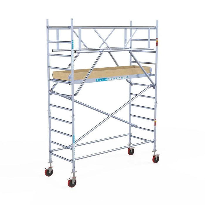 Rollgerüst Euroscaffold Basic Plus 90x250 4,2m Arbeitshöhe freistehend mit Carbonplattform - Gerüstexpress.de