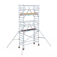 Rollgerüst Euroscaffold Basic Plus 90x250 6,2m Arbeitshöhe freistehend mit Carbonplattform