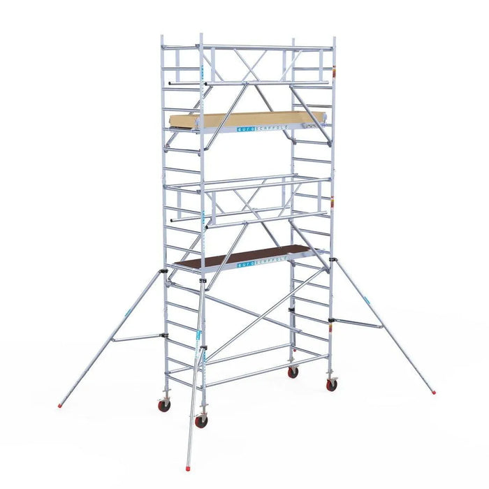 Rollgerüst Euroscaffold Basic Plus 90x250 6,2m Arbeitshöhe freistehend mit Carbonplattform - Gerüstexpress.de