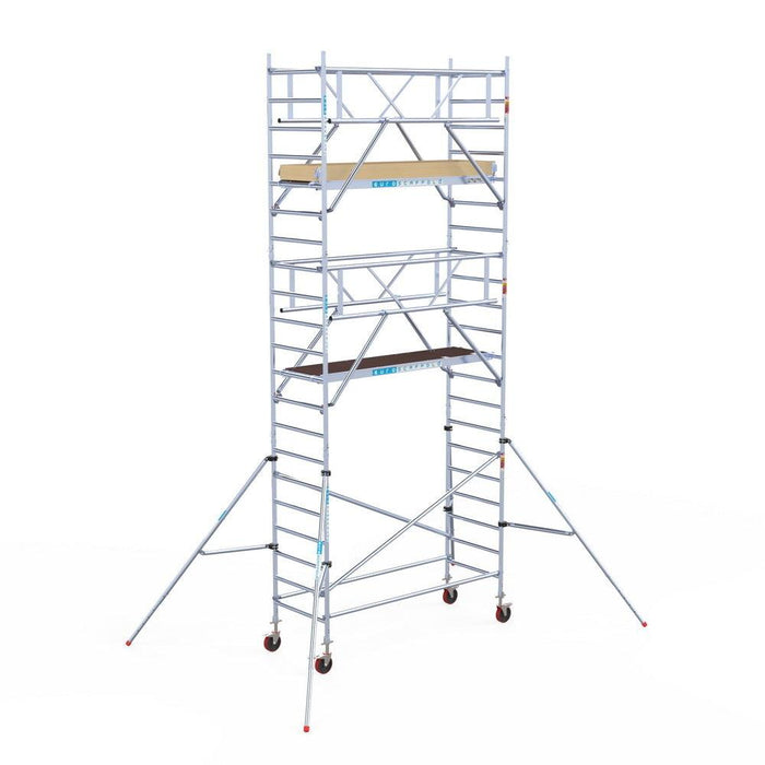Rollgerüst Euroscaffold Basic Plus 90x250 7,2m Arbeitshöhe freistehend mit Carbonplattform - Gerüstexpress.de