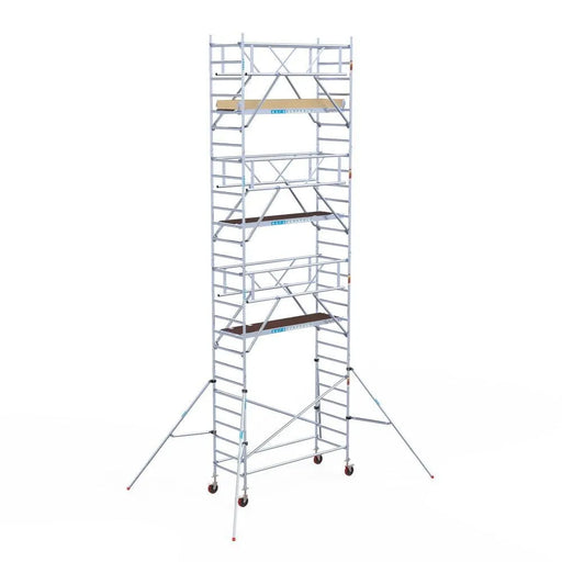 Rollgerüst Euroscaffold Basic Plus 90x250 9,2m Arbeitshöhe freistehend mit Carbonplattform - Gerüstexpress.de