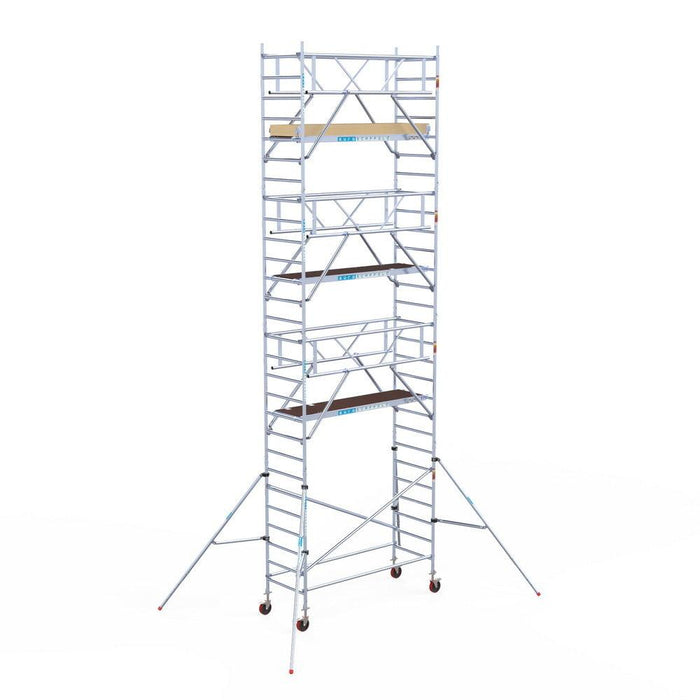 Rollgerüst Euroscaffold Basic Plus 90x250 9,2m Arbeitshöhe freistehend mit Carbonplattform - Gerüstexpress.de