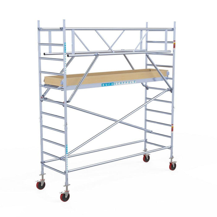 Rollgerüst Euroscaffold Basic Plus 90x305 4,2m Arbeitshöhe freistehend mit Carbonplattform - Gerüstexpress.de