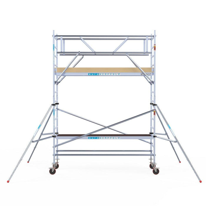 Rollgerüst Euroscaffold Basic Plus 90x305 5,2m Arbeitshöhe freistehend mit Carbonplattform - Gerüstexpress.de