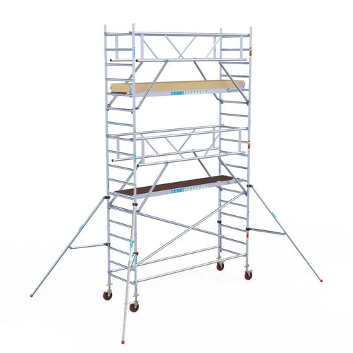 Rollgerüst Euroscaffold Basic Plus 90x305 6,2m Arbeitshöhe freistehend mit Carbonplattform - Gerüstexpress.de