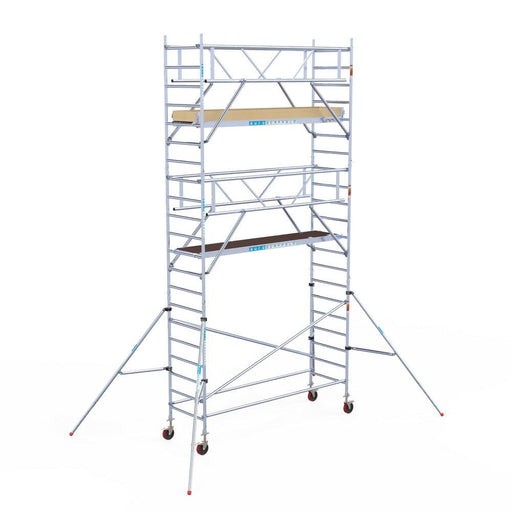 Rollgerüst Euroscaffold Basic Plus 90x305 7,2m Arbeitshöhe freistehend mit Carbonplattform - Gerüstexpress.de