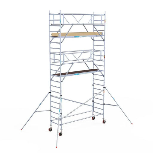 Rollgerüst Euroscaffold Basic Plus 90x305 7,2m Arbeitshöhe freistehend mit Carbonplattform - Gerüstexpress.de