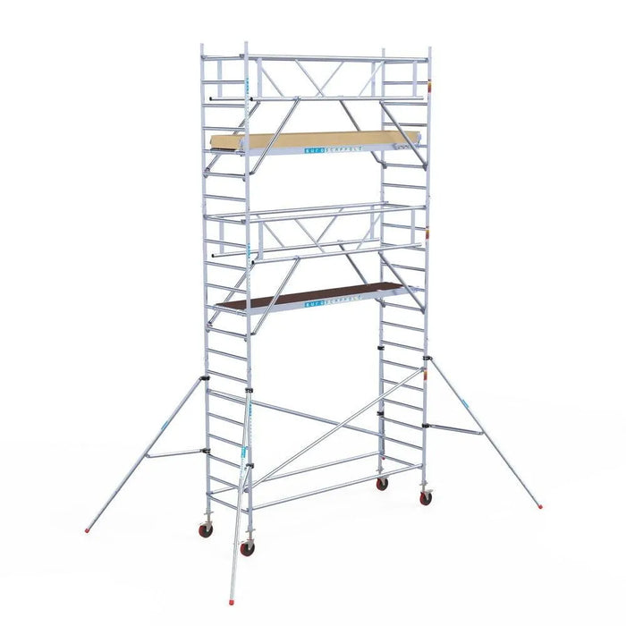 Rollgerüst Euroscaffold Basic Plus 90x305 7,2m Arbeitshöhe freistehend mit Carbonplattform - Gerüstexpress.de