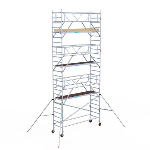 Rollgerüst Euroscaffold Basic Plus 90x305 8,2m Arbeitshöhe freistehend mit Carbonplattform - Gerüstexpress.de