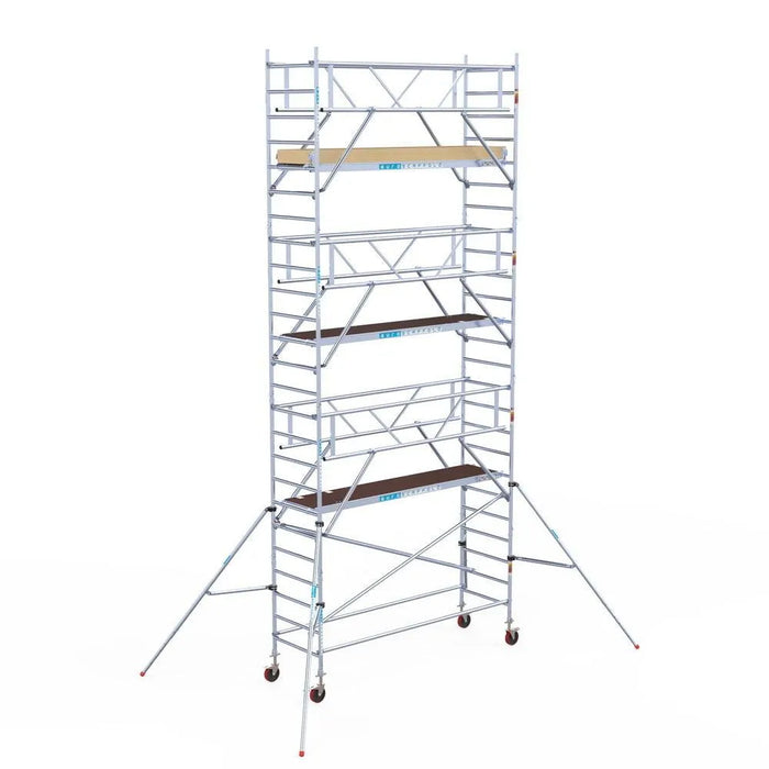 Rollgerüst Euroscaffold Basic Plus 90x305 8,2m Arbeitshöhe freistehend mit Carbonplattform - Gerüstexpress.de
