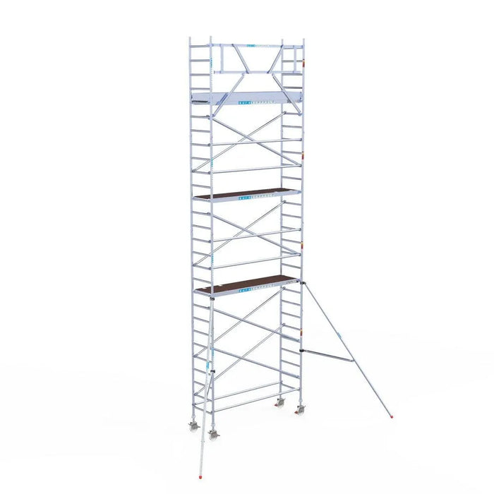 Rollgerüst Euroscaffold Original 75x250 9,2m Arbeitshöhe an der Fassade - Gerüstexpress.de