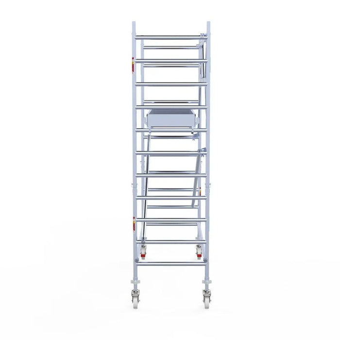 Rollgerüst Euroscaffold Original 90x250 4,2m Arbeitshöhe an der Fassade - Gerüstexpress.de