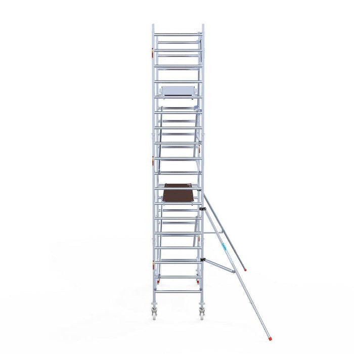 Rollgerüst Euroscaffold Original 90x250 6,2m Arbeitshöhe an der Fassade - Gerüstexpress.de