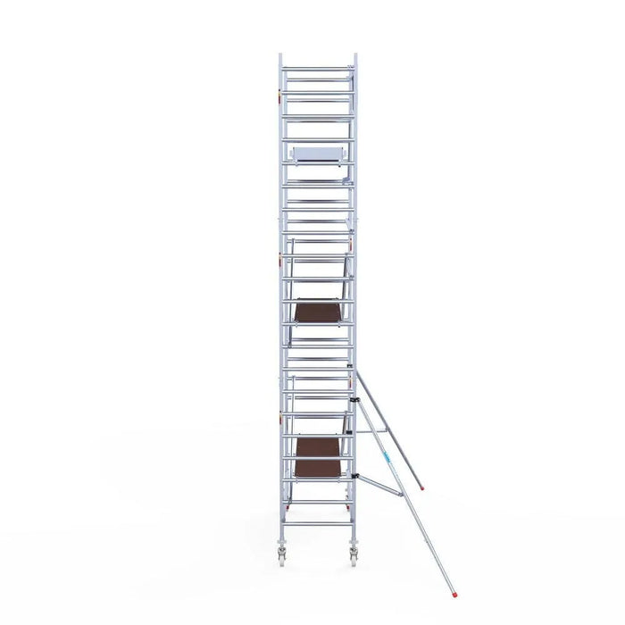 Rollgerüst Euroscaffold Original 90x250 7,2m Arbeitshöhe an der Fassade - Gerüstexpress.de